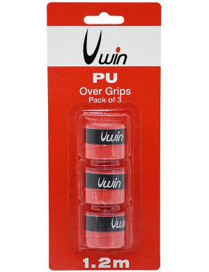 Uwin Non-Slip PU Over Grip 1.2m 3pk - Red